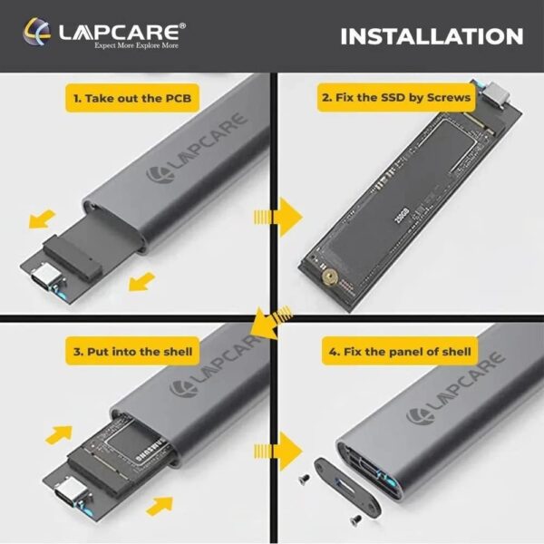 Metal SSD Casing for M.2 NVMe with cable M.2 NVMe - Image 4