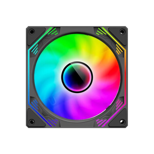 Ant Esports Sciflow 120mm ARGB Case Fan - Black, Infinity Mirror Design, PWM Control, RGB Sync, 1500 RPM, 65.4 CFM Airflow - Image 3